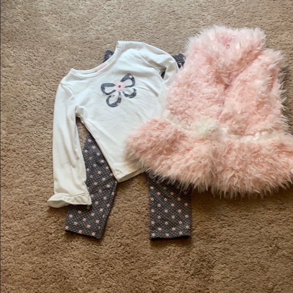 Fur vest set matching leggings